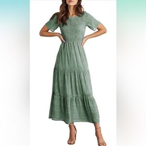 NWT Women Casual Short Sleeve Crew Neck Dress